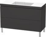 Duravit L-Cube c-bonded alsószekrény Vero Air kerámia mosdóval 120x48 cm, szuper matt grafit LC6939N8080 (LC6939N8080)