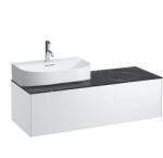 Laufen Sonar matt fehér alsószekrény balos kivágással 117, 7x45, 7x34, 1 cm egy fiókkal, kerámia pulttal H4054520341431 (H4054520341431)