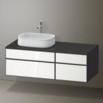 Duravit Zencha balos alsószekrény 130, fiókrendező nélkül, fehér üveg/matt grafit ZE4826064800000 (ZE4826064800000)