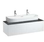 Laufen Sonar matt fehér alsószekrény 117, 7x45, 7x34, 1 cm egy fiókkal, kerámia pulttal H4054610341431 (H4054610341431)