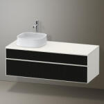 Duravit Zencha balos alsószekrény 130, fiókrendező nélkül, strukturált fekete/matt fehér ZE4822L63840000 (ZE4822L63840000)