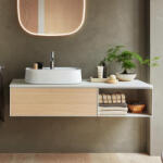 Duravit Zencha balos alsószekrény 130, fiókrendező nélkül, natúr tölgy/matt fehér ZE4818030840000 (ZE4818030840000)