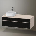 Duravit Zencha balos alsószekrény 130, fiókrendező nélkül, strukturált fekete/matt taupe ZE4822L63830000 (ZE4822L63830000)