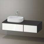 Duravit Zencha balos alsószekrény 130, fiókrendező nélkül, fehér üveg/matt grafit ZE4816064800000 (ZE4816064800000)