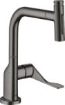 Hansgrohe Citterio Select 230 egykaros konyhai csaptelep kihúzható kifolyóval, szálcsiszolt fekete/króm 39863340 (39863340)