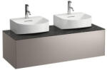Laufen Sonar titán alsószekrény kettő kivágással 117, 7x45, 7x34, 1 cm egy fiókkal, kerámia pulttal H4054540341421 (H4054540341421)
