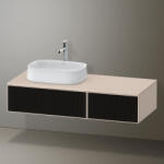 Duravit Zencha balos alsószekrény 130, fiókrendező nélkül, strukturált fekete/matt taupe ZE4816063830000 (ZE4816063830000)