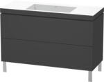 Duravit L-Cube c-bonded alsószekrény Vero Air kerámia mosdóval 120x48 cm, matt grafit LC6939N4949 (LC6939N4949)