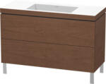 Duravit L-Cube c-bonded alsószekrény Vero Air kerámia mosdóval 120x48 cm, amerikai dió LC6939N1313 (LC6939N1313)