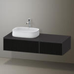 Duravit Zencha balos alsószekrény 130, fiókrendező nélkül, strukturált fekete/matt grafit ZE4816063800000 (ZE4816063800000)