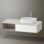 Duravit Zencha jobbos alsószekrény 130, fiókrendező nélkül, fehér üveg/matt taupe ZE4819064830000 (ZE4819064830000)