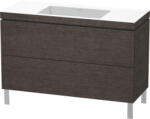 Duravit L-Cube c-bonded alsószekrény Vero Air kerámia mosdóval 120x48 cm, szálcsiszolt sötét tölgy LC6939N7272 (LC6939N7272)