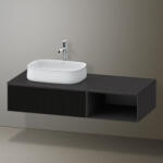 Duravit Zencha balos alsószekrény 130, fiókrendező nélkül, strukturált fekete/matt grafit ZE4818063800000 (ZE4818063800000)