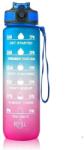  Ombre vizes palack szívószállal KÉK 1000ml