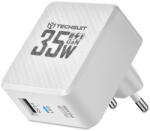 Techsuit Hálózati Töltő - GaN, USB, USB-C, Gyorstöltés, PD35W - Fehér