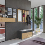 Greensite MIX Parma előszobafal, 100x81.5x35 cm, antracit-tölgy