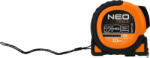 NEO TOOLS Mérőszalag, 10m/25mm, erősített rugós, acél, fekete szalag fehér nagyított skálával, mágneses, autostop+rögzítő (67-245) - storeplace