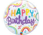 Qualatex Szülinapi Bubbles lufi 22" 56cm Happy Birthday (LUFI278087)