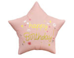 Godan Szülinapi fólia lufi 18" 45cm Happy Birthday, Csillag púder (LUFI796875)