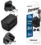 Energizer Зарядно устройство Energizer A20MU, USB-C, EU, UK, US, 20W, Черен (A20MU)