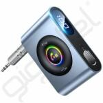 JOYROOM Joyroom bluetooth FM transmitter 3.5mm jack aljzat (v5.3, 300mAh, AUX + Type-C kábel + 3.5mm jack kábel) SÖTÉTSZÜRKE kihangosító/hangszóró