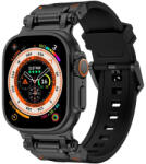 Techsuit - Óraszíj (W064) - Apple Watch 1/2/3/4/5/6/7/8/9/10/SE/SE 2/Ultra/Ultra 2 (42/44/45/46/49mm) - Fekete Titán
