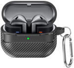 Techsuit - Karbonszálas - Samsung Galaxy Buds 3 / 3 Pro-hoz - Fekete tok