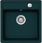 SCHOCK Schock Mono N-100S konyhai mosogatótálca Cristadur Green Line Ivy 490 x 510 mm lefolyó távműködtetővel, gránit kompozit, hagyományos beépítés, intenzív sötétzöld (MONN100SIVYSA)