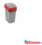  Szemetes kuka billenő fedéllel műanyag 10 literes Curver ezüst/piros (49767)
