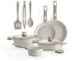 Monix Danemarca | Set de vase de gatit din 10 piese, aluminiu turnat cu acoperire antiaderenta, potrivit pentru toate tipurile de aragaz, inclusiv plita cu inductie, bej (M689901)