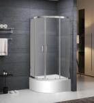 Roltechnik MUNDIS 80x80 cm íves zuhanykabin Tweed üveggel, króm N0804 (N0804)