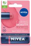 Nivea Balsam de buze Caring Beauty, Rose, SPF30, 4.8 g