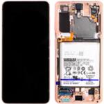 Samsung GH82-27254A Gyári Samsung Galaxy S21 5G Ibolya LCD kijelző érintővel kerettel előlap (GH82-27254A)