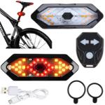  LED kerékpár irányjelző szett hátsó lámpával, USB-s tölthető, IPX4 (RW44)