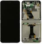 Samsung F731 Galaxy Z Flip 5 5G (2023) Előlap Keret+Nagy LCD Kijelző+Érintőpanel, Krémfehér (GH82-31827B, GH82-31828B) Gyári Service Pack