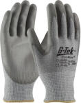 G-Tek G-TEK PolyKor kötött, PU mártott munkavédelmi kesztyű - Szürke - 09/L (GTEK-16-560E-9)