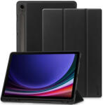 Samsung Tab S9 FE (10.9) / Tab S10 FE (10.9) SM-X510 / X516B / X520 / X526, mappa tok, közepesen ütésálló, érintőceruza tartó, érintőceruza nélkül, Trifold, TP SC Pen Holder, fekete - csontosteam