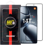 Xiaomi 14T 5G / 14T Pro 5G üvegfólia, tempered glass, előlapi, edzett, hajlított, fekete kerettel, Veason 6D Pro