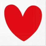 PAW Papírszalvéta 33x33 cm 3 rétegű 20 lap/csomag - Piros szívek