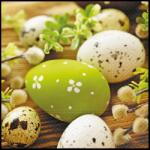 PAW Húsvéti papírszalvéta 33x33 cm 3 rétegű 20 lap/csomag - Tojások barkaággal