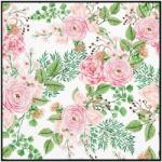 PAW papírszalvéta 33x33 cm 3 rétegű 20 lap/csomag Csipkebogyós virágok