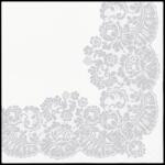 PAW papírszalvéta 33x33 cm 3 rétegű 20 lap/csomag LACY FRAME silver