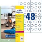 Avery Zweckform Avery nyomtatható, öntapadó biztonsági plakettek - fehér Ø 20 mm (L7805-10)