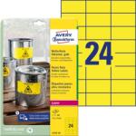 Avery Zweckform Avery időjárásálló sárga poliészter címke 70 x 37 mm (L6131-20)