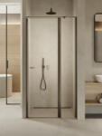 NEW TRENDY New Soleo Gunmetal Brushed uși de duș 110 cm înclinabilă grafit periat/sticlă transparentă D-0562A-WP (D0562AWP)