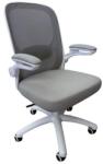  Irodai forgószék, szürke hálós háttámla, szövet ülőlap, fehér műanyag váz és lábkereszt, Kea (BBSZV445)