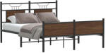 vidaXL barna tölgy színű szerelt fa ágykeret matrac nélkül 137x190 cm (VD4107033)