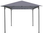 Garden Line Fémvázas kerti pavilon - Szürke - 3 x 3 m (CH5736)