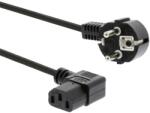 PremiumCord Tápkábel, PC, CEE7/7, SCHUKO - C13 M/F, 90°-os, 3m, fekete KPSP3-90 (KPSP3-90)