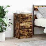 vidaXL 2 db füstölt tölgy éjjeliszekrények 3 fiókkal 39x35x65 cm (861346) - pepita
